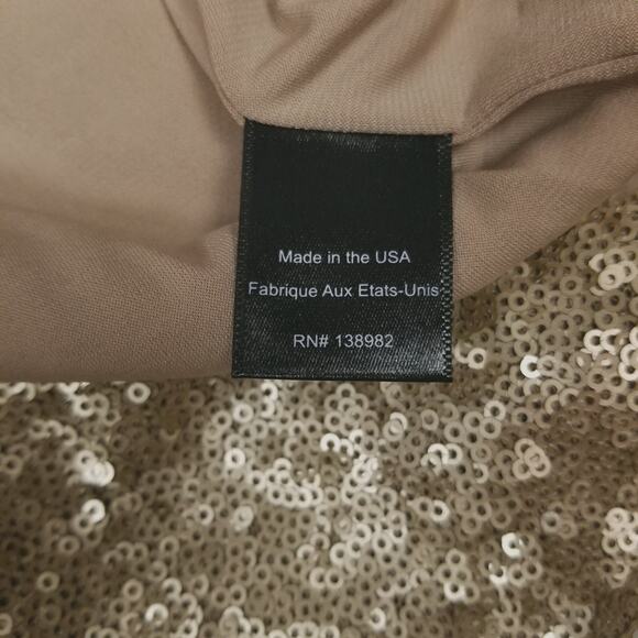 Dress The Population Gold Mini Sequin Bodycon Dress Sz Small - Picture 9 of 10